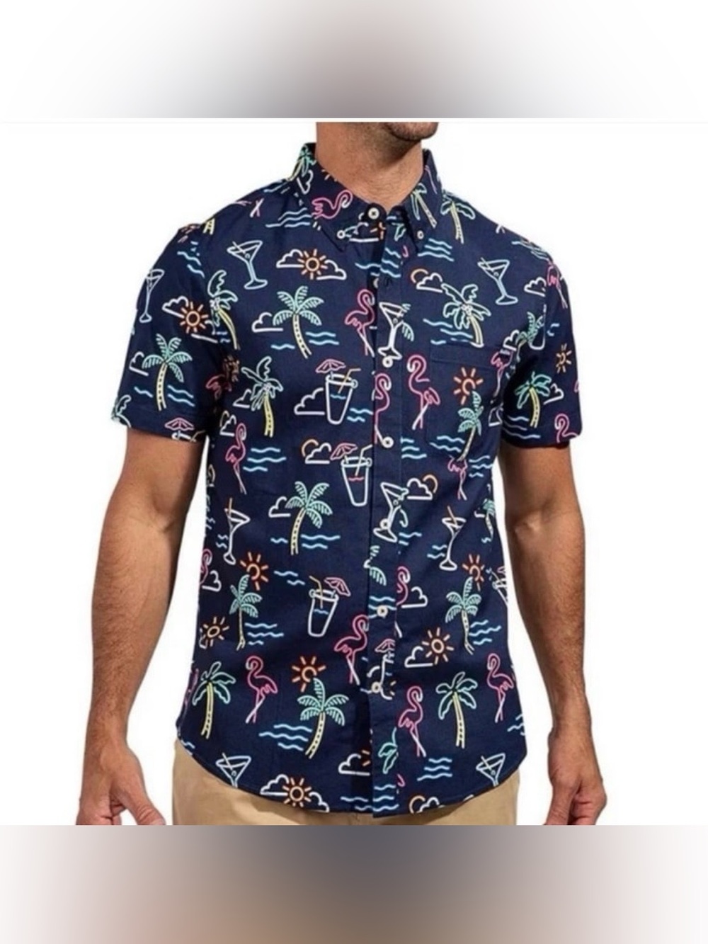 Chubbies One Man Wolf Pack Friday Shirt Tropical Button Down